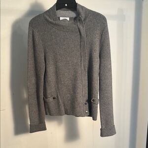 LOFT Heather Gray Knit Cardigan